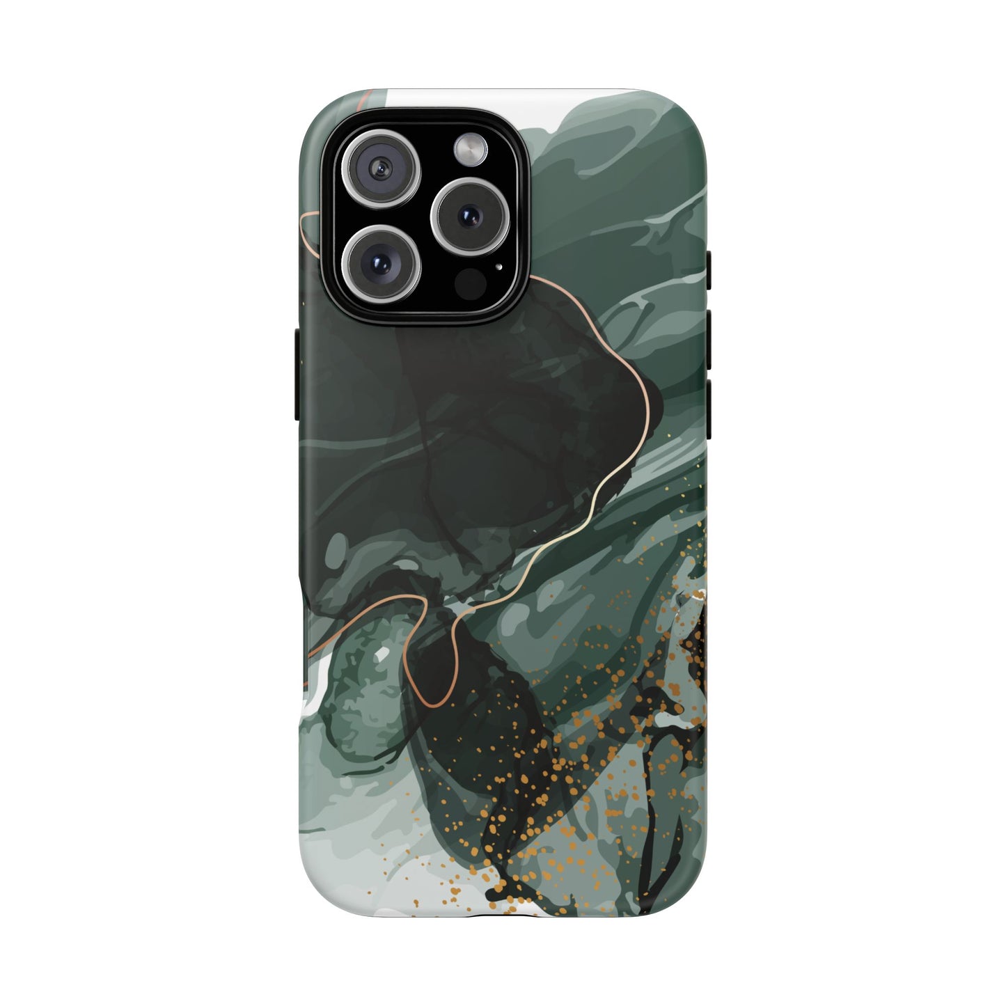 Green Marble Design with Gold Accents iPhone/Samsung Tough Phone Case