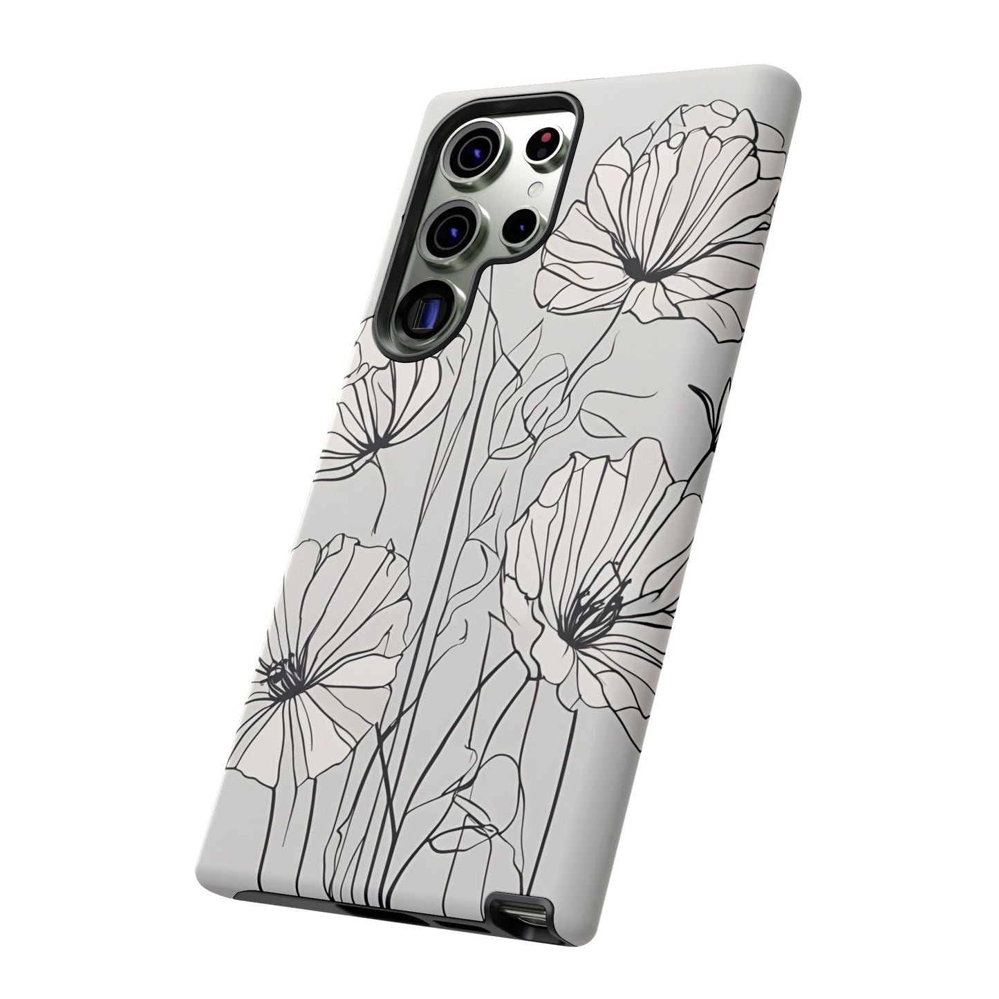 Phone Cases - Minimalistic Floral Design for iPhone and Samsung Galaxy Models