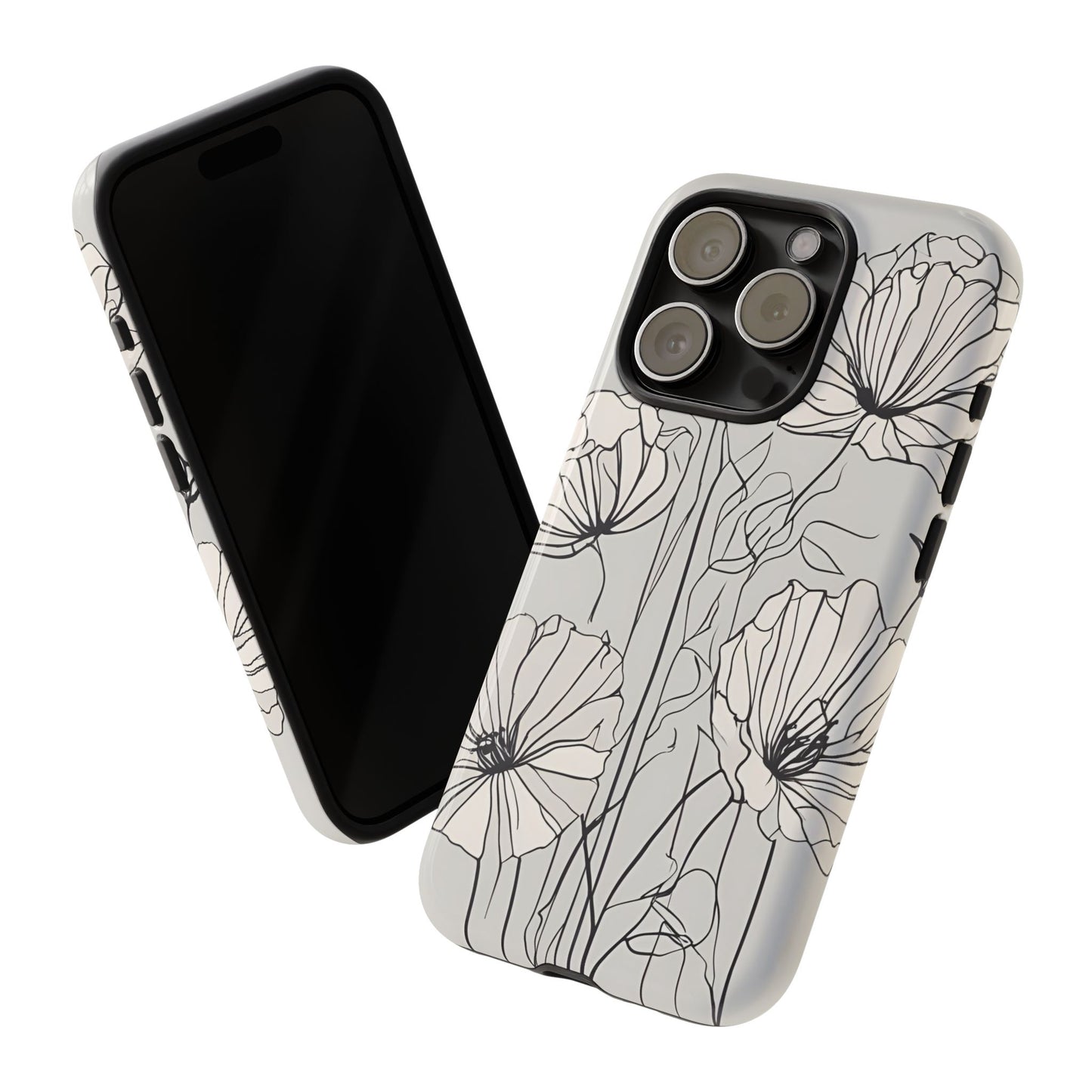 Phone Cases - Minimalistic Floral Design for iPhone and Samsung Galaxy Models