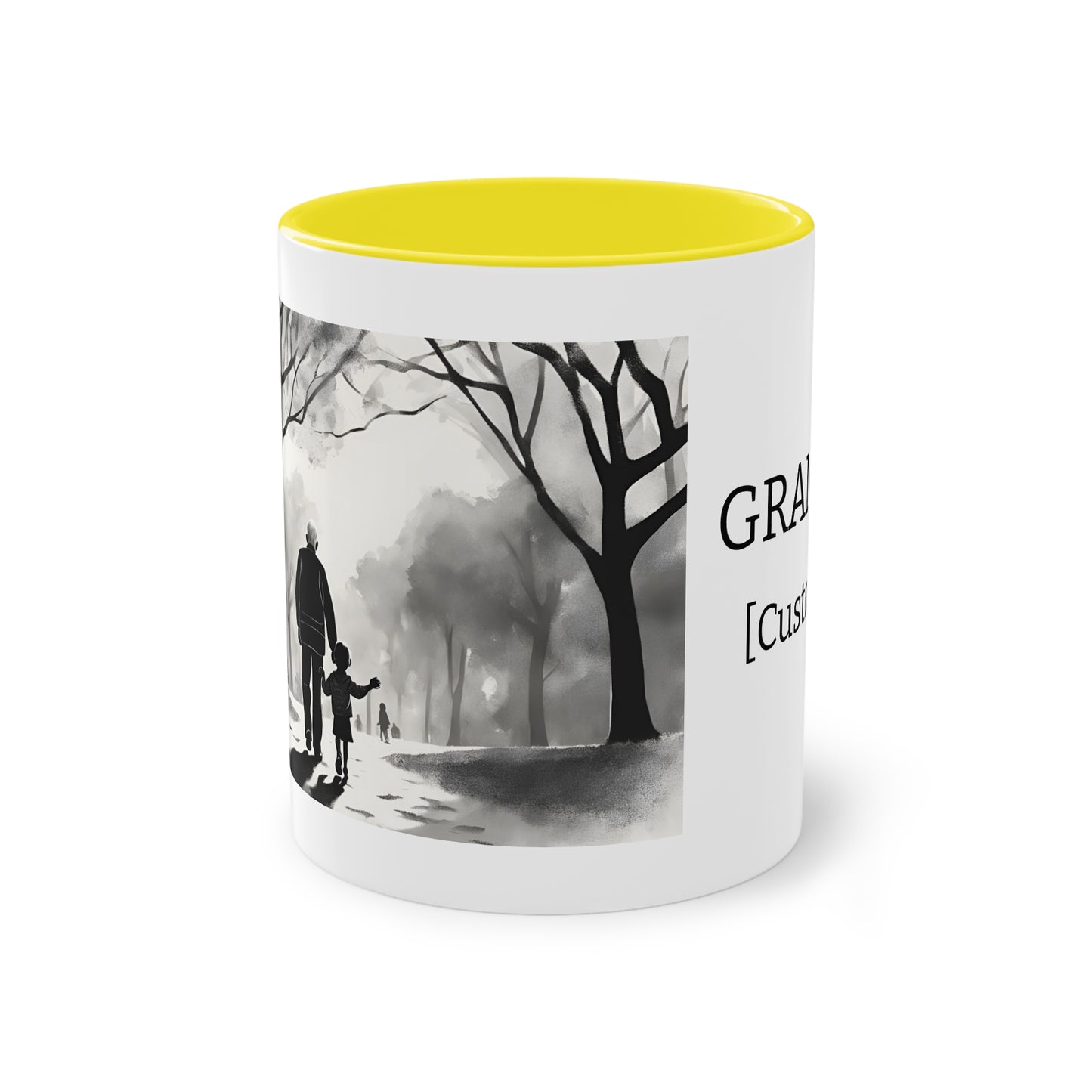 Personalized Cup for Grandad, Grandad and Kid Custom Two-Tone Coffee Mug, Grandad Day Gift, Grandad Child Bond Mug, Grandad Birthday Present