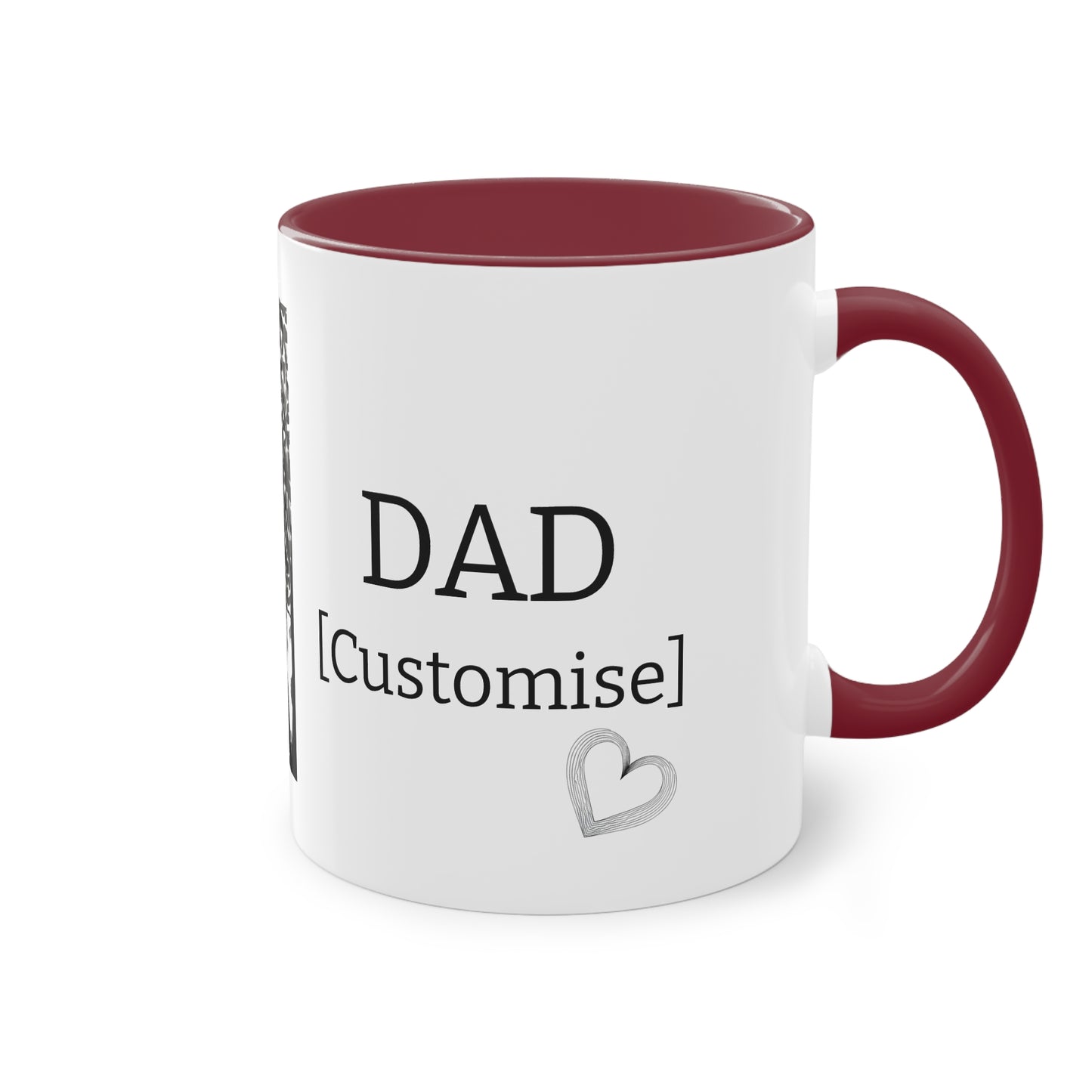 Personalized Cup for Dad, Dad and Kid Custom Two-Tone Coffee Mug, Father's Day Gift, Father Child Bond Mug, Dad Birthday Present,