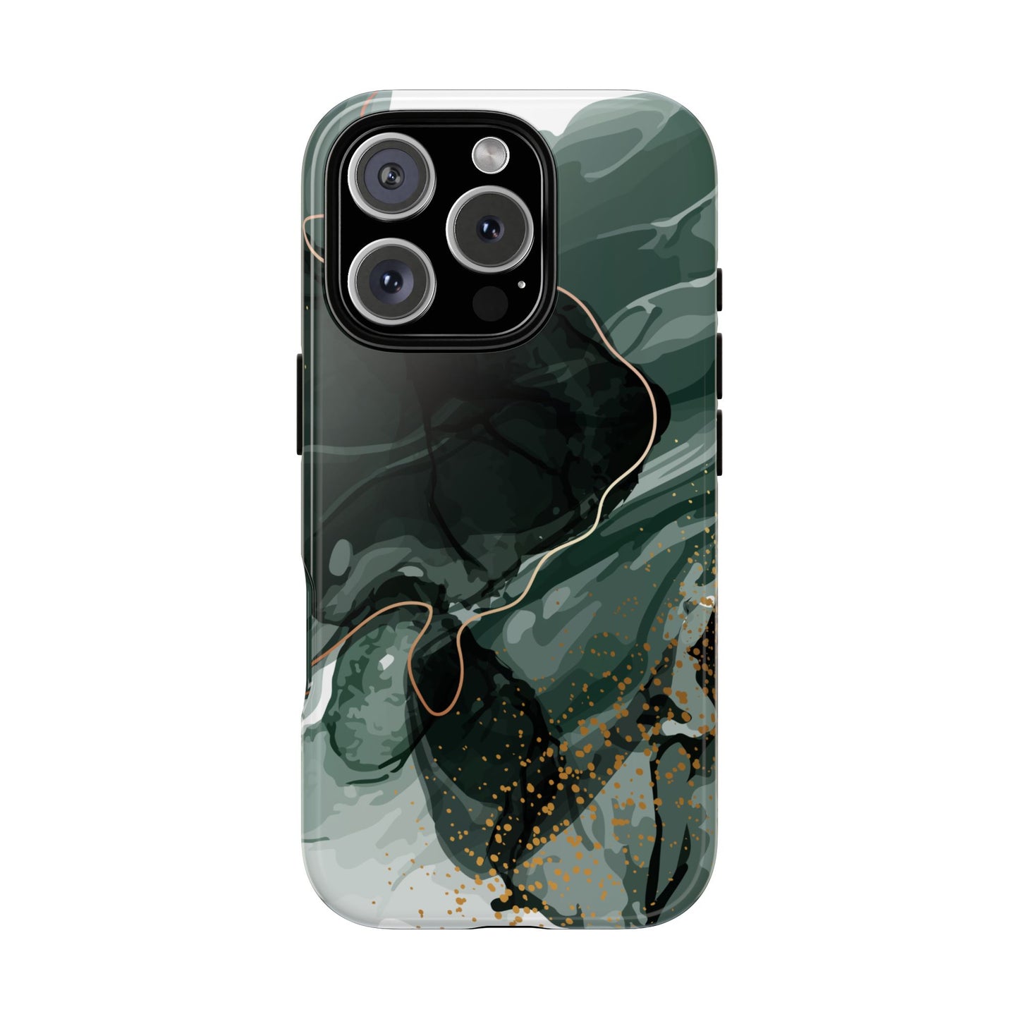 Green Marble Design with Gold Accents iPhone/Samsung Tough Phone Case