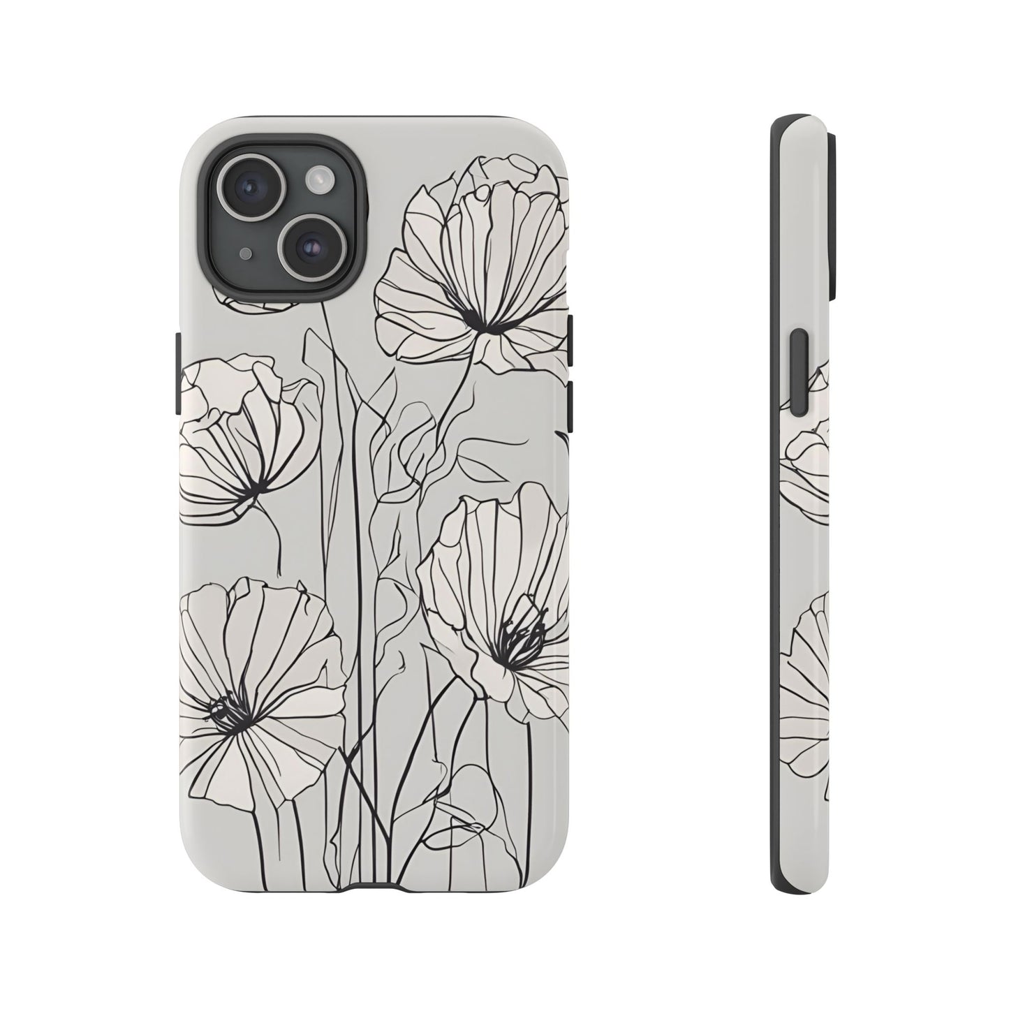 Phone Cases - Minimalistic Floral Design for iPhone and Samsung Galaxy Models