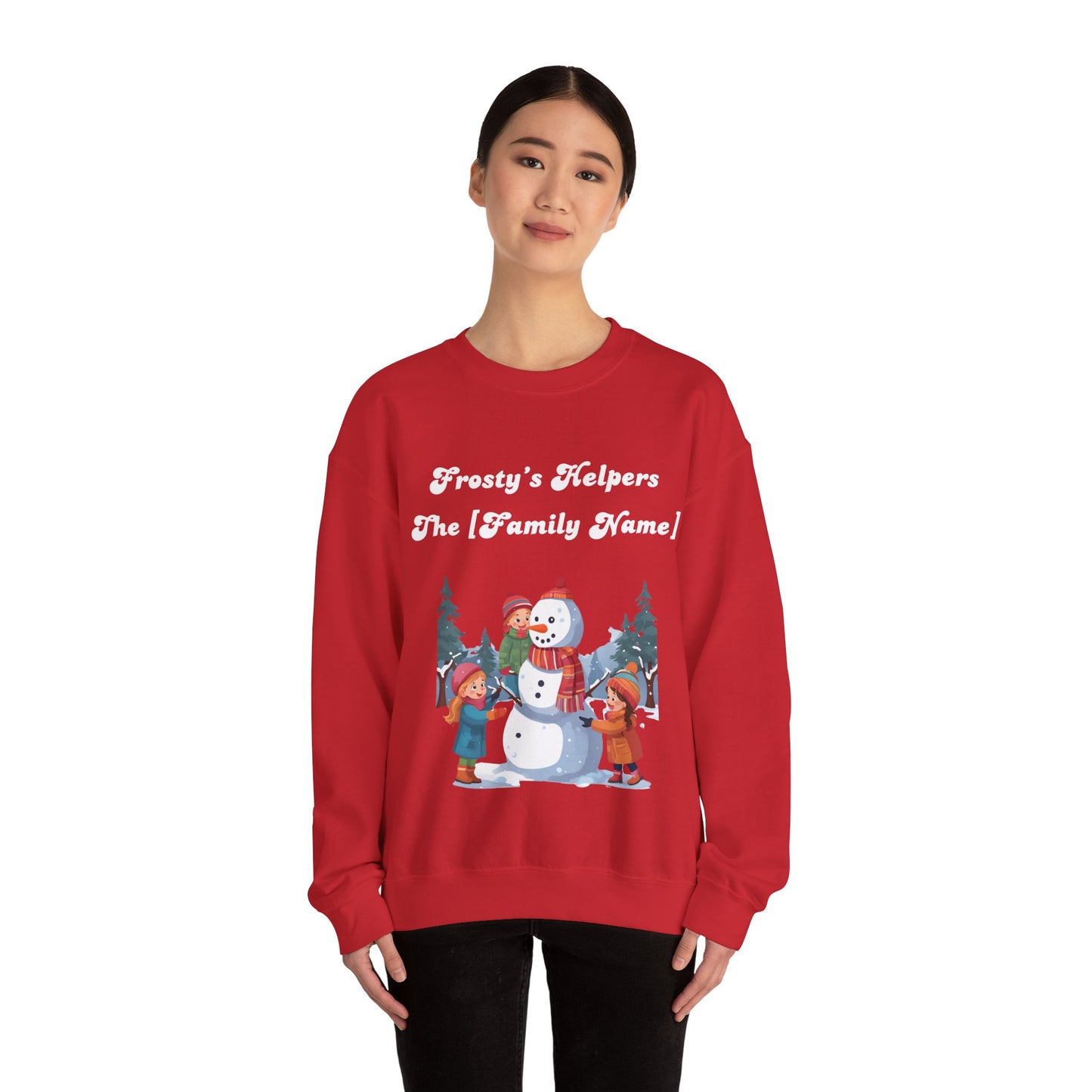 Frosty's Helpers The [Family Name] - Personalized Christmas Sweatshirt - Multiple Colours