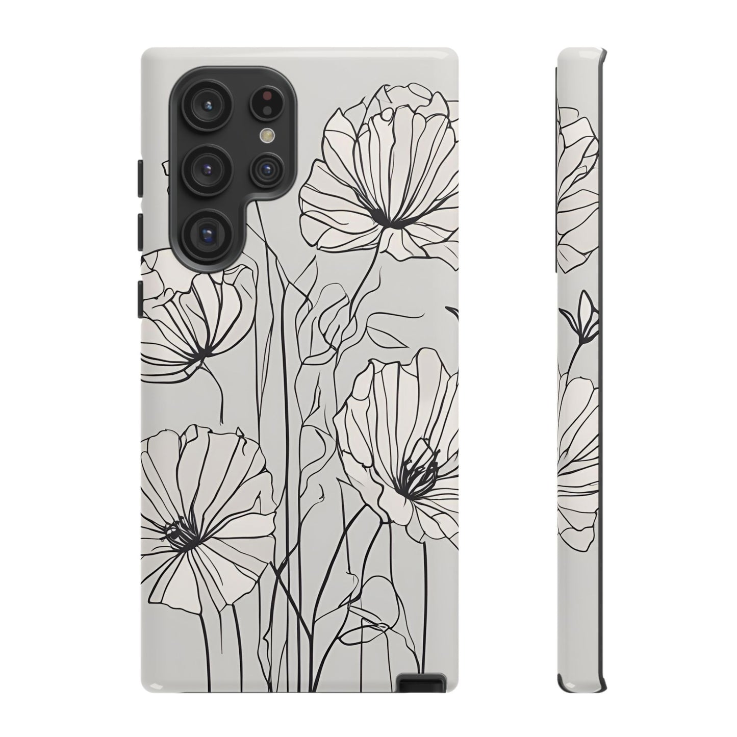 Phone Cases - Minimalistic Floral Design for iPhone and Samsung Galaxy Models