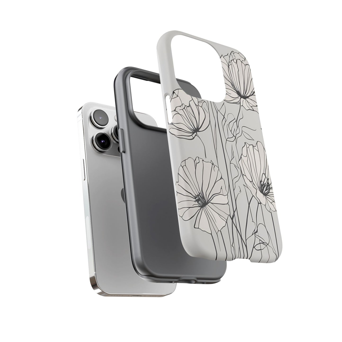 Phone Cases - Minimalistic Floral Design for iPhone and Samsung Galaxy Models