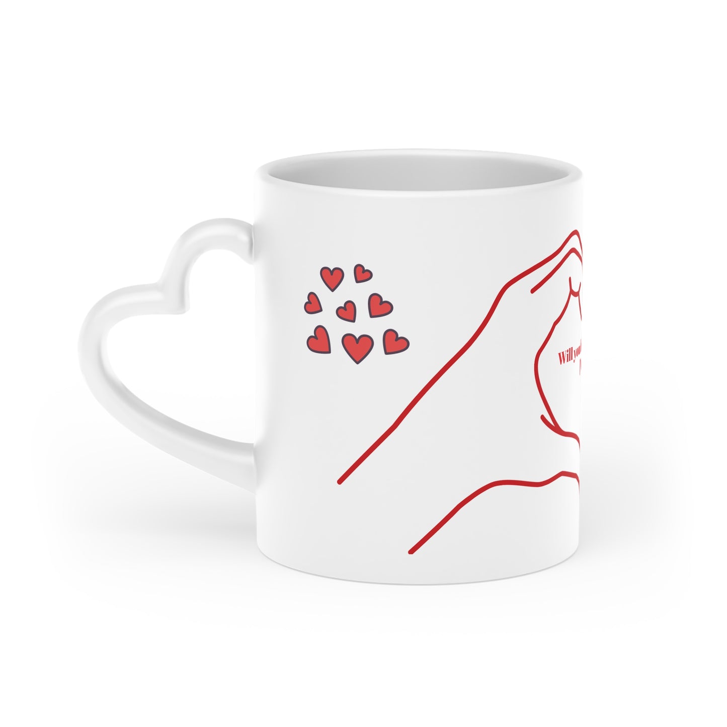 Custom Heart-Shaped Mug - 'Will You Be My Valentine?' Gift for Lovers