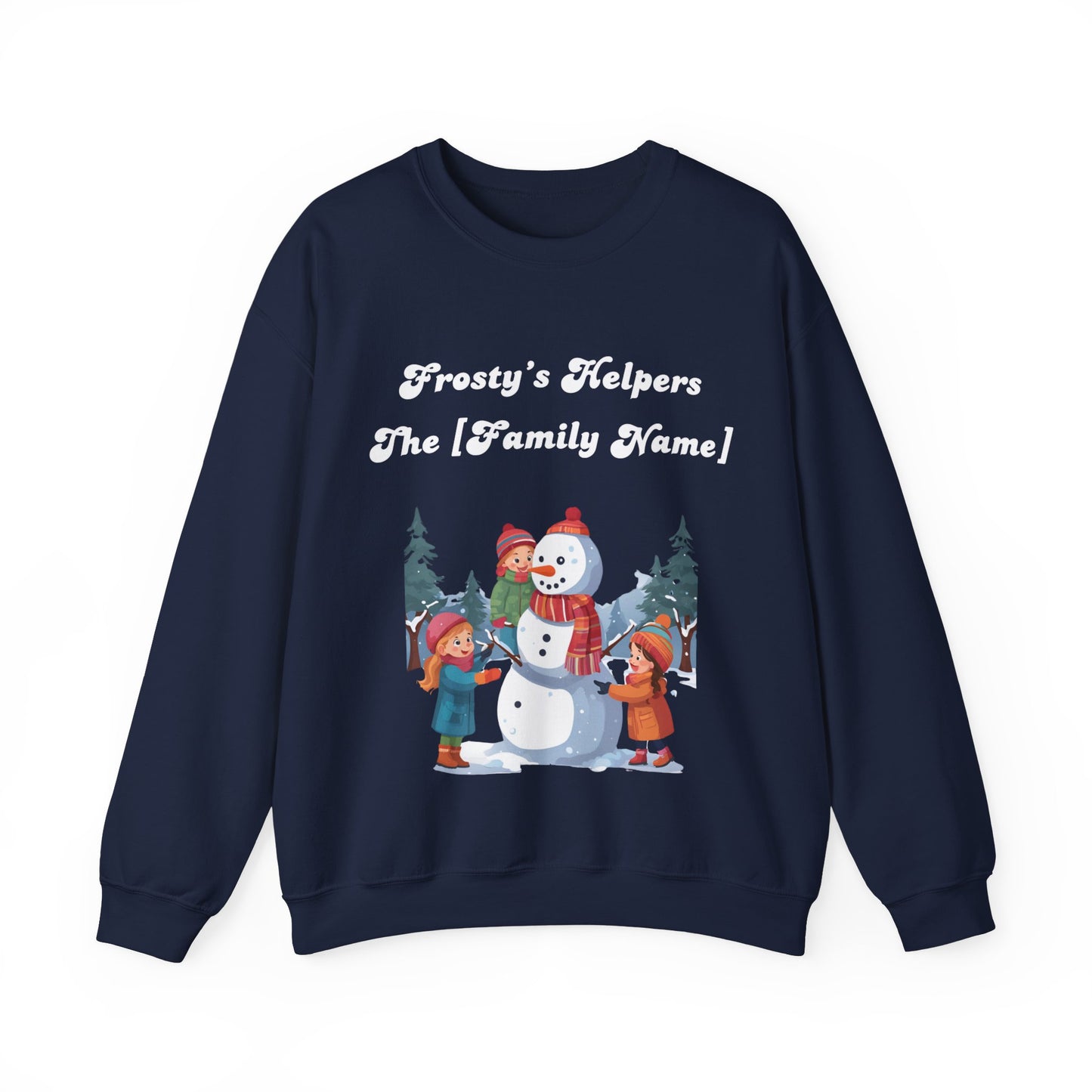 Frosty's Helpers The [Family Name] - Personalized Christmas Sweatshirt - Multiple Colours