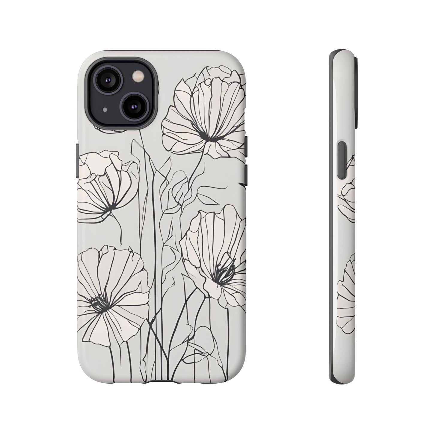 Phone Cases - Minimalistic Floral Design for iPhone and Samsung Galaxy Models