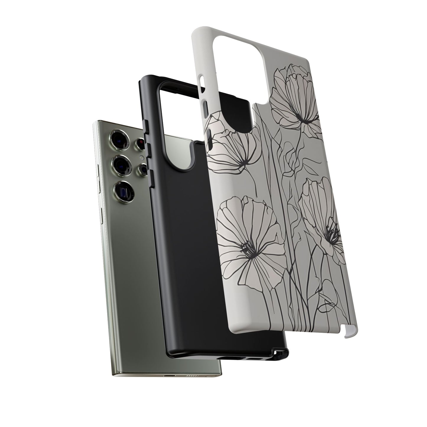 Phone Cases - Minimalistic Floral Design for iPhone and Samsung Galaxy Models