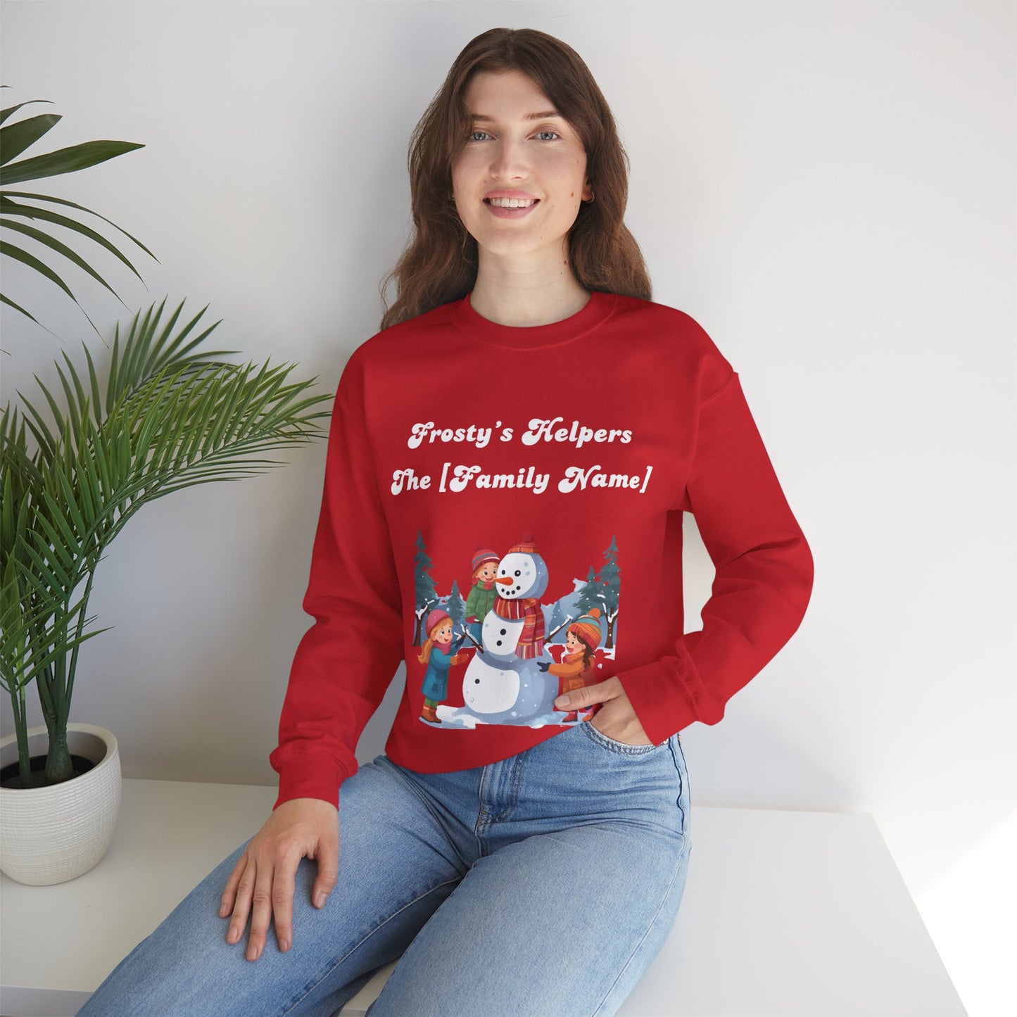 Frosty's Helpers The [Family Name] - Personalized Christmas Sweatshirt - Multiple Colours