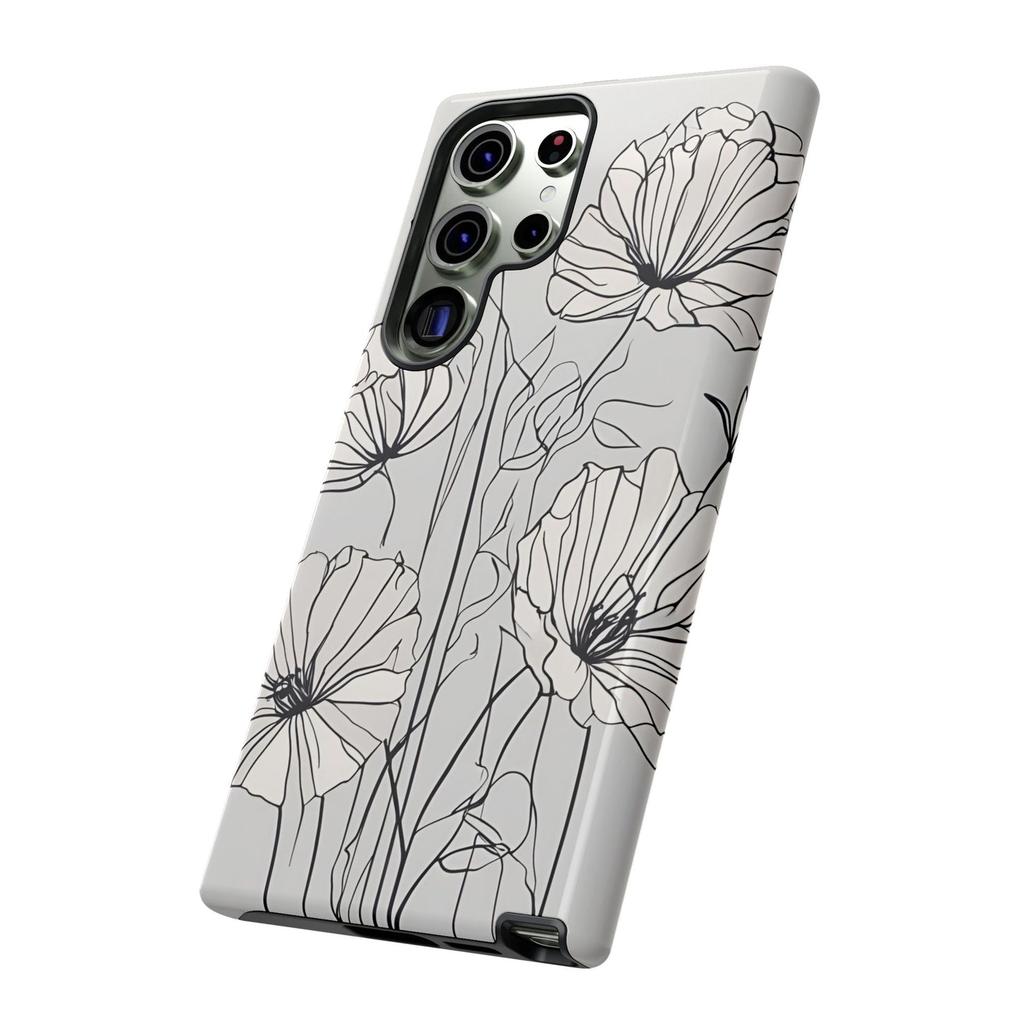 Phone Cases - Minimalistic Floral Design for iPhone and Samsung Galaxy Models