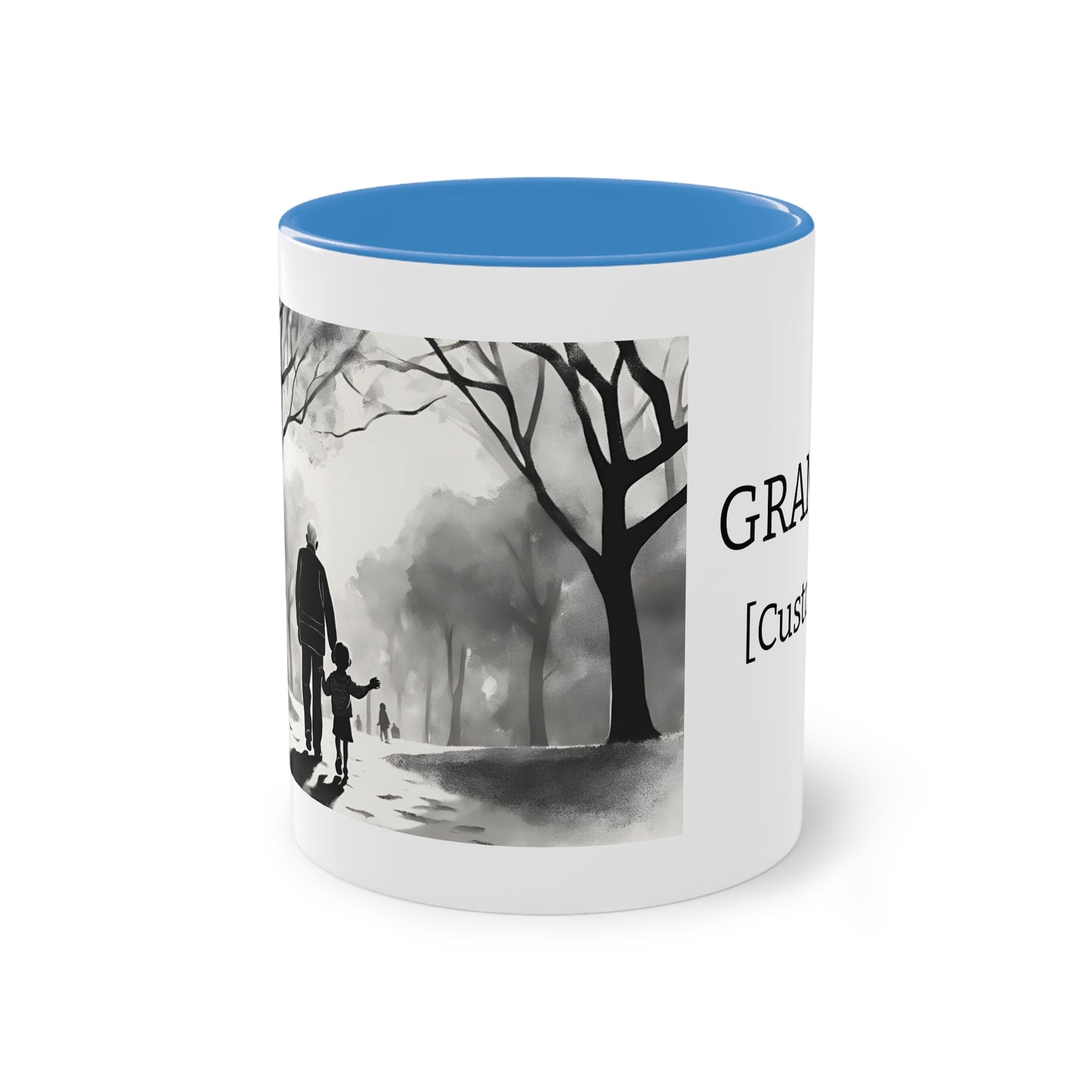 Personalized Cup for Grandad, Grandad and Kid Custom Two-Tone Coffee Mug, Grandad Day Gift, Grandad Child Bond Mug, Grandad Birthday Present