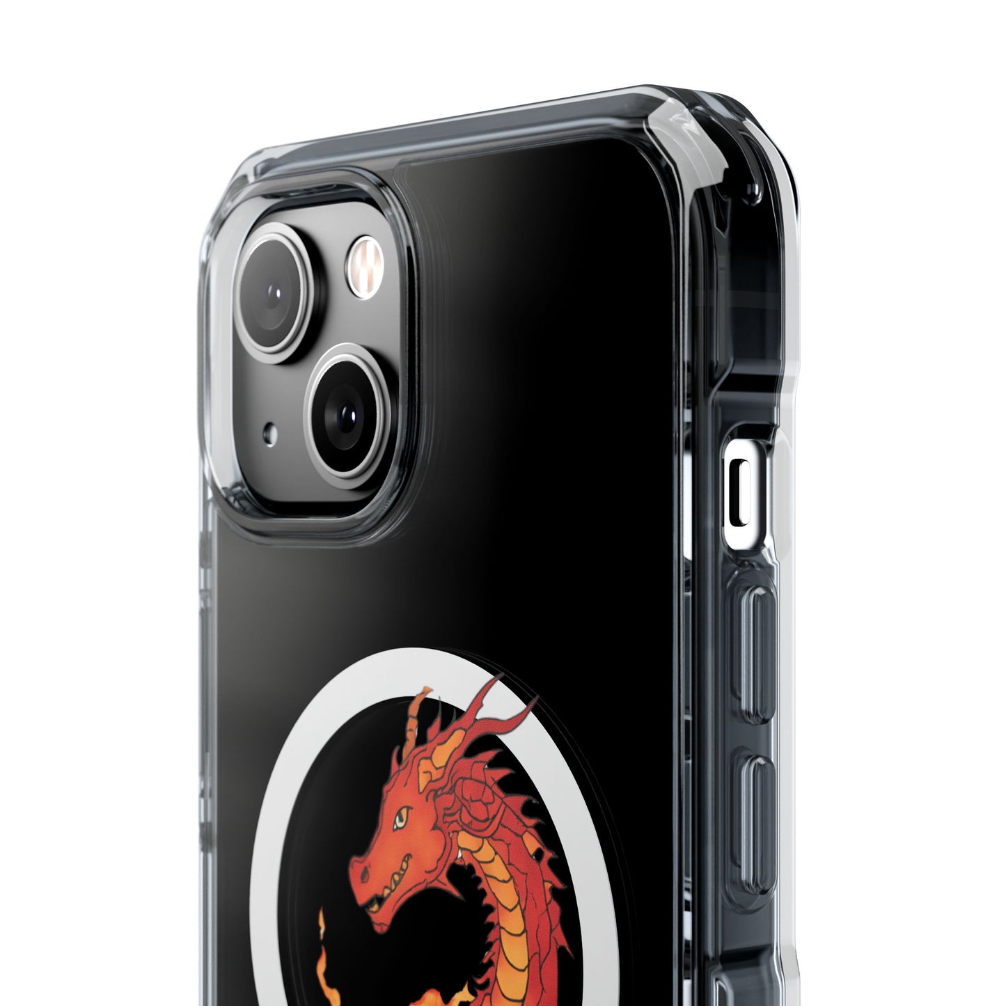 iPhone Case - MagSafe Compatible Charging- Fire Dragon Design with - Magnetic Clear Impact Cases