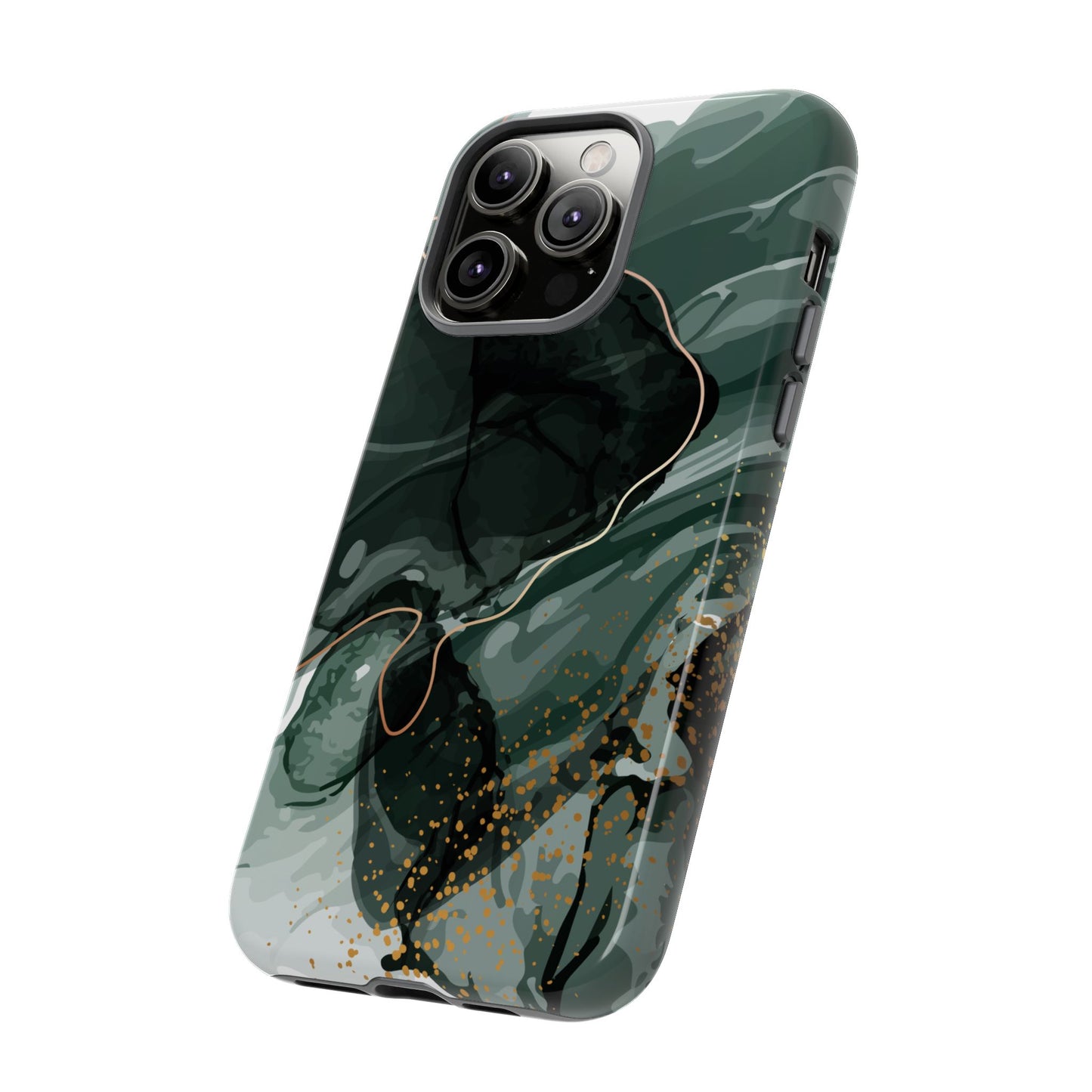 Green Marble Design with Gold Accents iPhone/Samsung Tough Phone Case