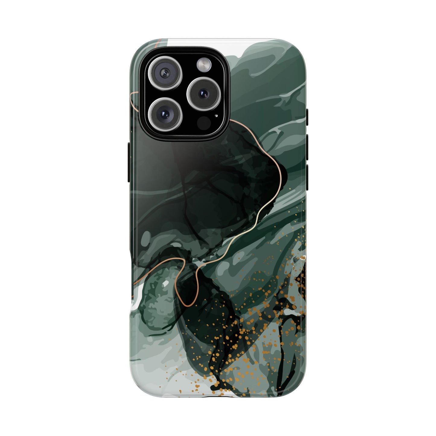 Green Marble Design with Gold Accents iPhone/Samsung Tough Phone Case