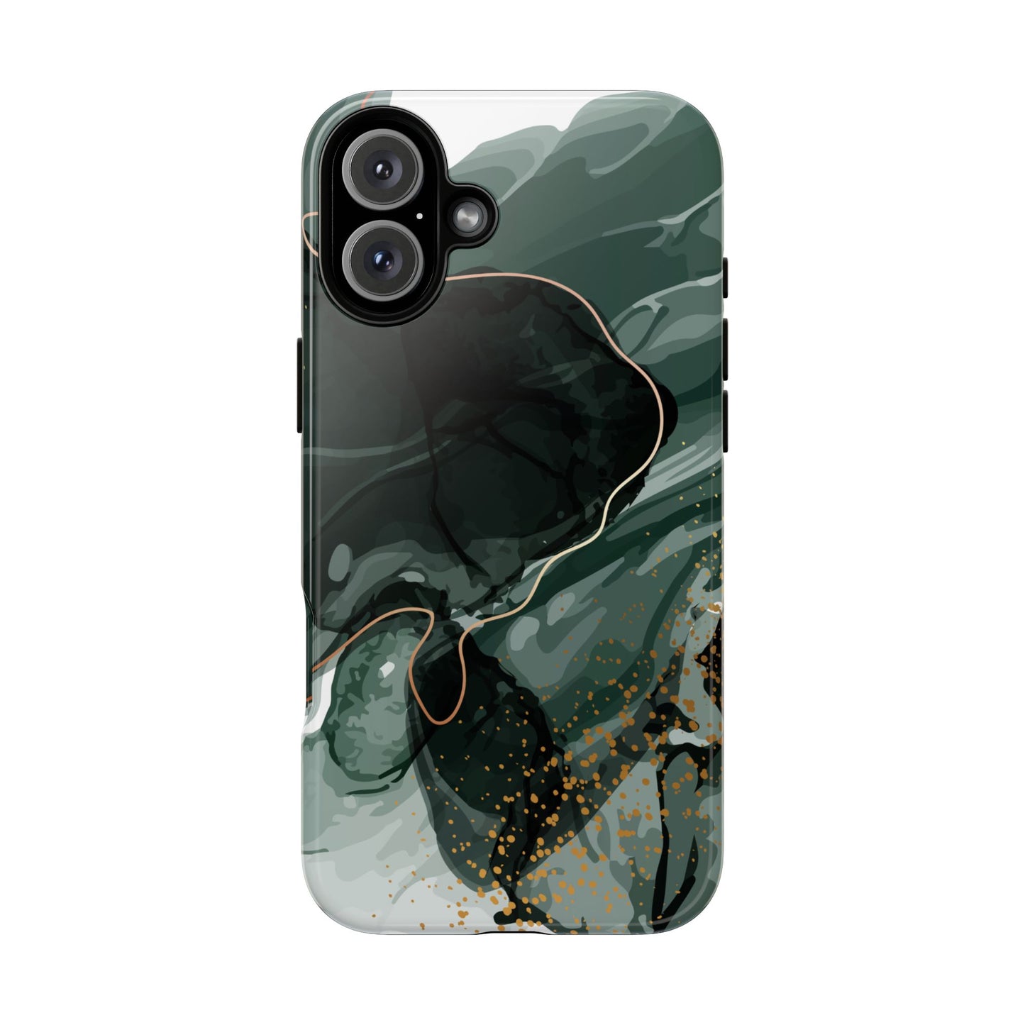 Green Marble Design with Gold Accents iPhone/Samsung Tough Phone Case