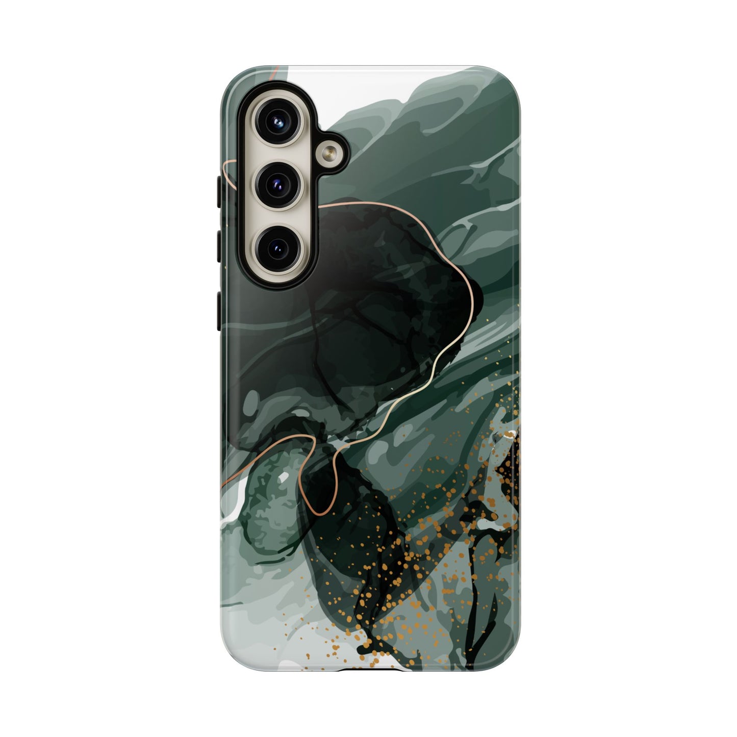 Green Marble Design with Gold Accents iPhone/Samsung Tough Phone Case