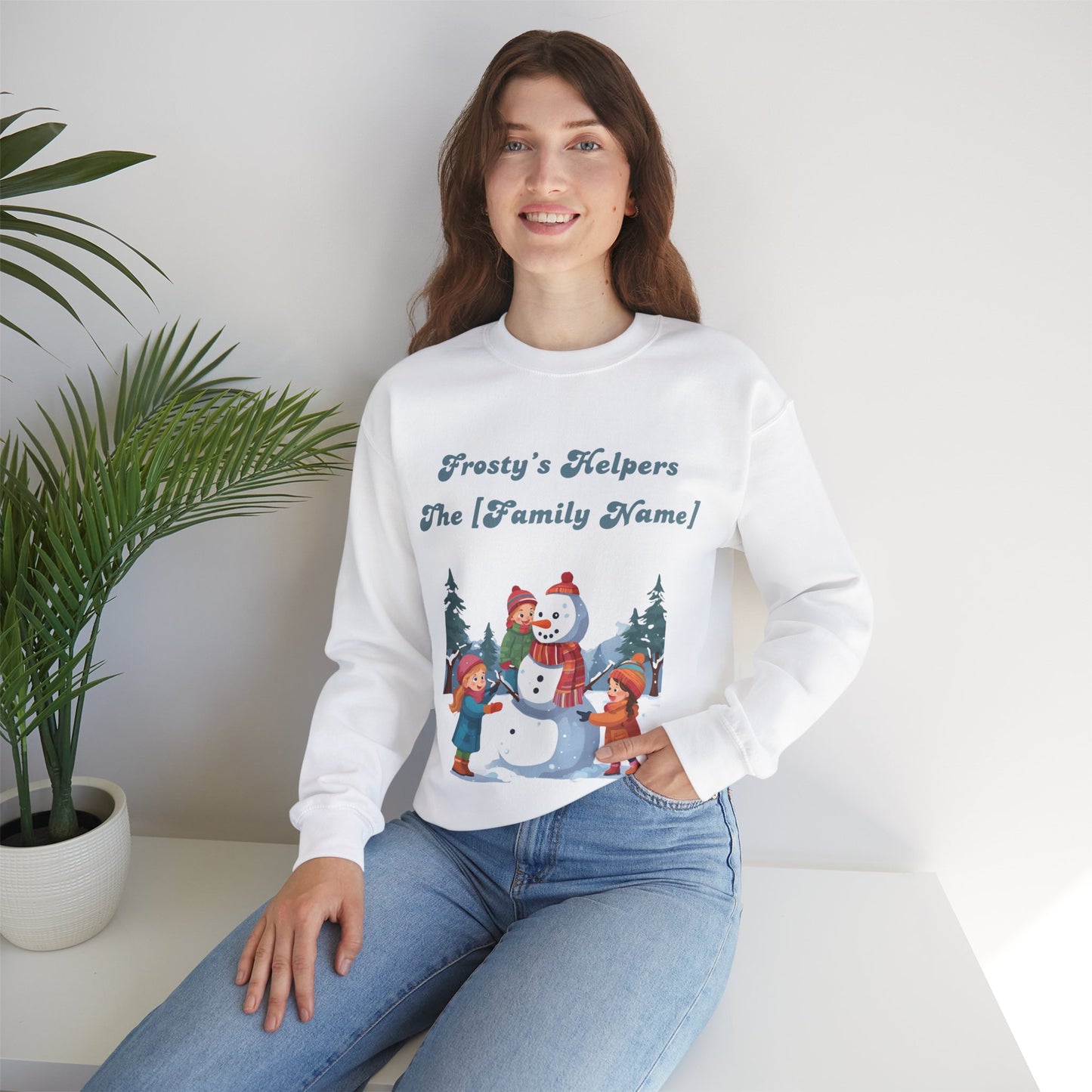 Frosty's Helpers The [Family Name] - Personalized Christmas Sweatshirt - Multiple Colours